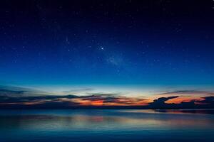 Twilight sky at the lake photo