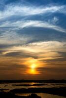 Sunset sky with road photo