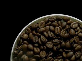 Close up of roasted coffee. photo