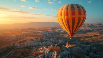 ai generado un caliente aire globo paseo terminado el de otro mundo paisajes foto