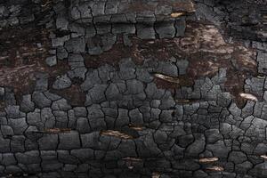 Details on the surface of charcoal. photo