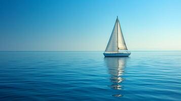 AI generated Nautical elements and calm waters set the stage for leisurely sailing photo