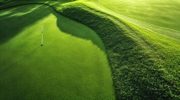 ai generado lozano verde texturas y refinado detalles espejo el precisión de golf foto