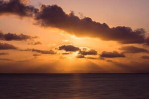 Sunset sky on the lake photo