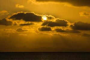 Sunset sky on the lake photo