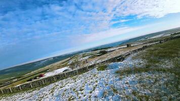 FPV footage in the hills covered with snow video