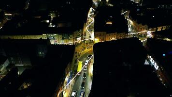 Aerial footage of high street in York video