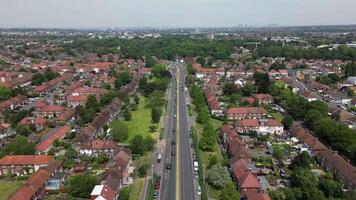 Drone footage of cars driving on the road in London video