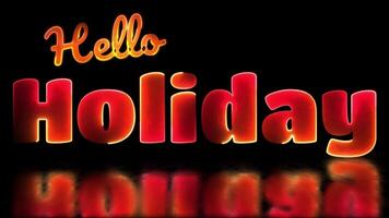 Neon light effect loop holiday text black background video