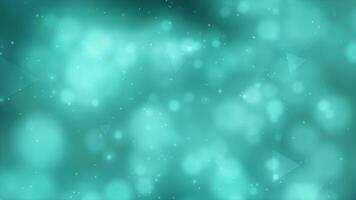 Cyan color blurred bokeh particles abstract background video