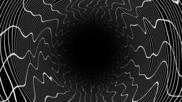 White and Black color 3D cylindrical hi-tech futuristic abstract tunnel in cyberspace background video