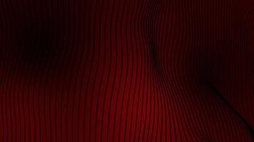 3d vermelho cor lento movimento faixa linhas em Sombrio fundo video