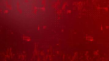 Hi-tech tech particles waves flowing through technology background, red color digital technology background video