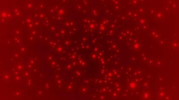 Red color Moving glitter particles simple background video