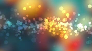 Colorful bokeh bubbles particles background, shiny glitter particles background video