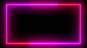 Neon glowing frame background V10 video