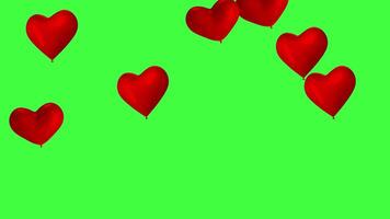 Heart balloon green screen loop love on valentines day V4 video