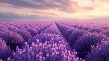 AI generated Lavender Field in Full Bloom photo
