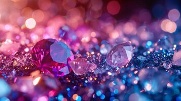 AI generated Sparkling crystals and gemstones, capturing the essence of luxury photo