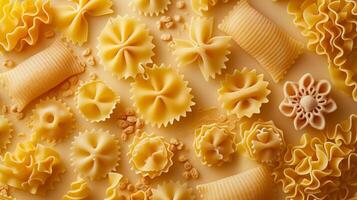 AI generated Tiled patterns of pasta shapes, paying homage to Italian culinary traditions photo