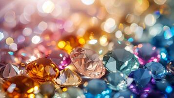 AI generated Sparkling crystals and gemstones, capturing the essence of luxury photo