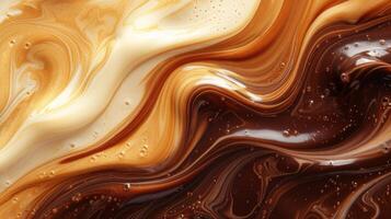 AI generated Rich, dark coffee swirls blending into creamy latte shades photo