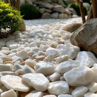 AI generated white pebbles are an easy way to bring up nature without having to dig photo