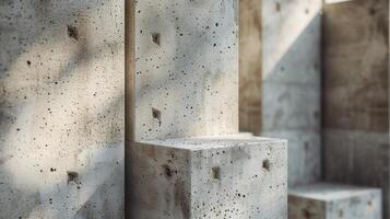 AI generated A close-up of concrete pillars, showcasing the raw, minimalistic beauty of this versatile material photo