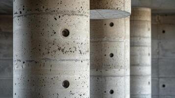 AI generated A close-up of concrete pillars, showcasing the raw, minimalistic beauty of this versatile material photo