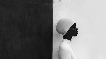 AI generated A gallery of minimalist fashion photography, focusing on form and texture in the fashion world. photo