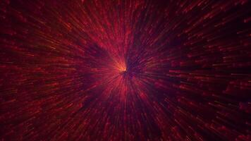 Abstract spiral tunnel of flying glowing magical whirl particles bokeh circles of multicolored red energy swirl background. Abstract background. Video in high quality 4k, motion design