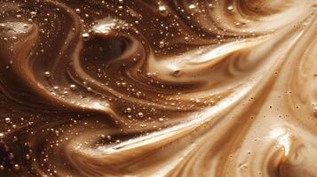 AI generated Rich, dark coffee swirls blending into creamy latte shades photo