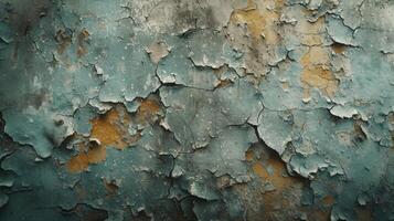 AI generated A chaotic blend of cracked concrete and peeling paint. photo