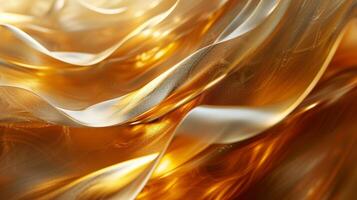 AI generated An abstract swirl of golden waves, capturing the essence of elegance and extravagance. photo