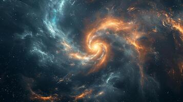 AI generated An abstract cosmic background, resembling a celestial portal with swirling galaxies and cosmic dust. photo
