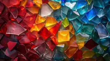 AI generated Abstract background consisting of pieces of multi-colored broken glass photo