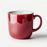 Red Coffee Cup on White Table photo