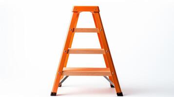 Wooden Step Ladder on White Background photo