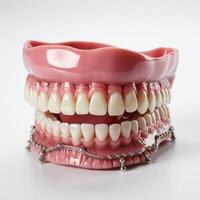 Close-up of Fake Teeth With Chains photo
