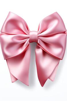Pink Bow on White Background photo