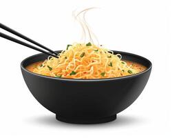 Bowl of Noodles With Chopsticks photo