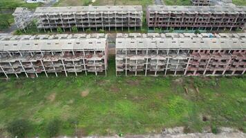 Aerial Abandoned Construction Decay Site Footage video