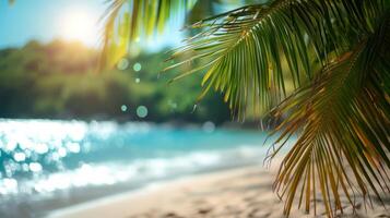 AI generated Natural blurred defocused background for concept summer vacation photo