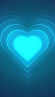Neon Beating Heart Background. Seamless Loop video