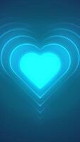 Neon Beating Heart Background. Seamless Loop video