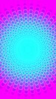 Seamless loop of a neon circular pattern vertical motion background video