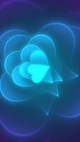abstrakt Herz geformt Neon- Vertikale Hintergrund video