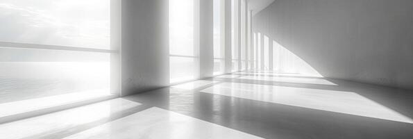 AI generated Minimal geometric white light background abstract design photo