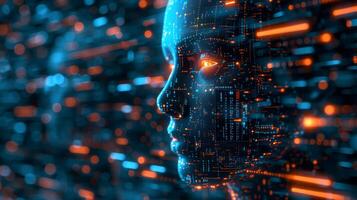 AI generated Science and artificial intelligence technology, innovation and futuristic photo