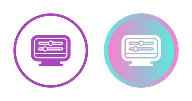 icono de vector de computadora de escritorio